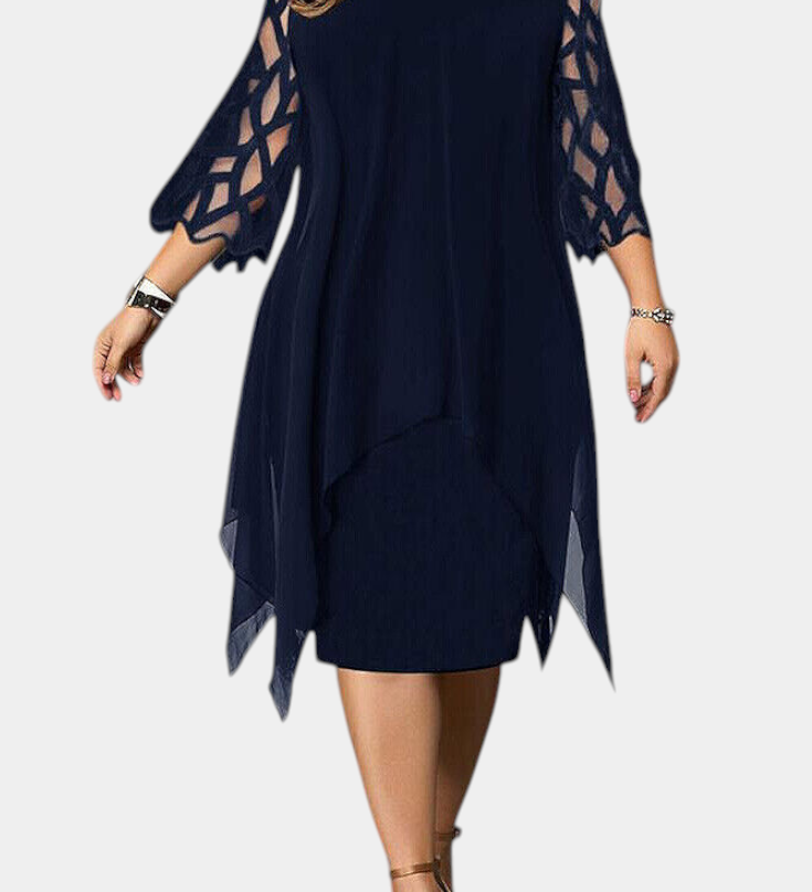 Yana Vestido de Talla Grande con Elegantes Mangas de Encaje