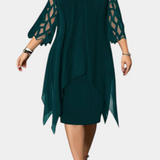 Yana Vestido de Talla Grande con Elegantes Mangas de Encaje