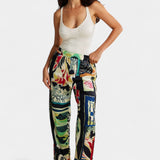 Arce Pantalones de cintura alta con estampado floral y corte recto para un estilo elegante