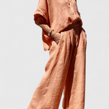 Conjunto Casual de Verano en Algodón-Lino Adesua para un look relajado y elegante