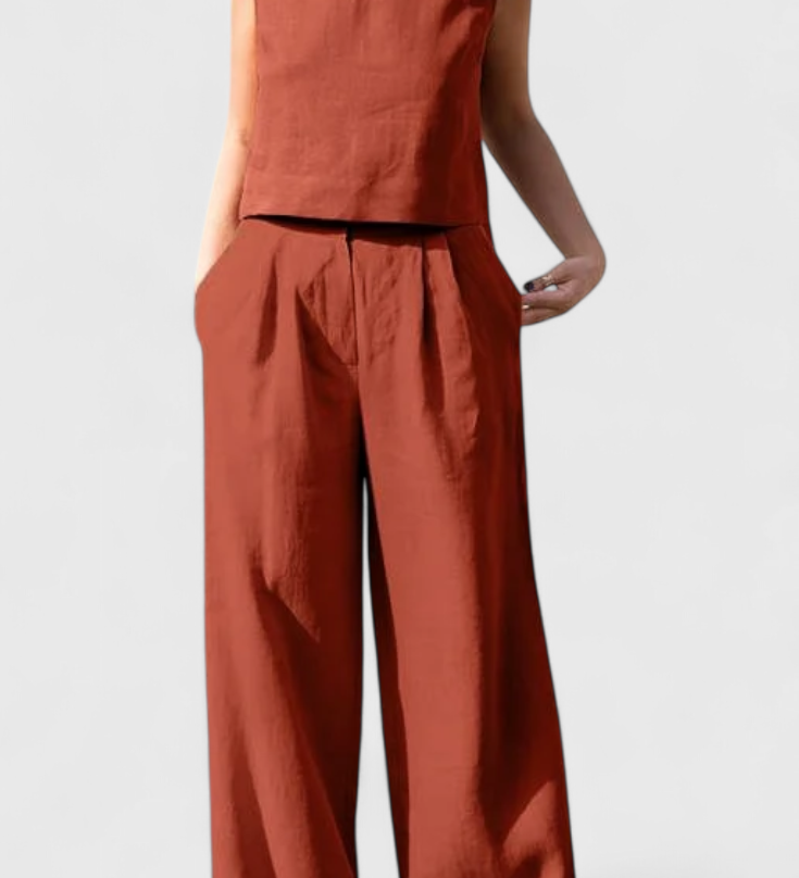 Yvanne Conjunto Vintage Sin Mangas para un Estilo de Verano Elegante