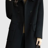 Camille Elegante Abrigo de Lana Clásico con Doble Botonadura
