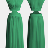 Elegante Conjunto Largo Jocelyn con Escote Alto y Detalle de Abertura Lateral para un look Minimalista y Sofisticado