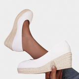 Laupa Zapatos de Plataforma con Suela Trenzada en Estilo Espadrille para un Look Chic y Cómodo