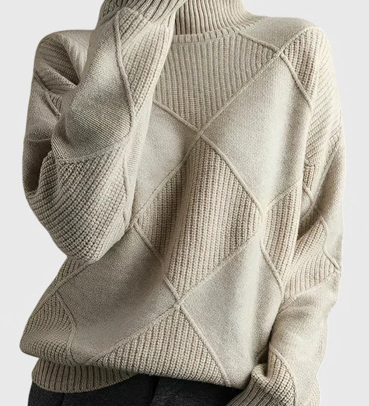 Jersey de Cachemira con Cuello Alto de Jazmín - Elegancia y Confort Disponible