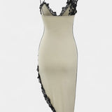 Diana Vestido Midi de Encaje Asimétrico con Paneles Elegantes