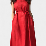 Vestido Suave sin Mangas Rosetta con Lazo Ajustable para un Look Elegante y Confortable
