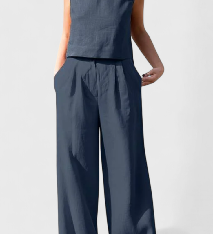 Yvanne Conjunto Vintage Sin Mangas para un Estilo de Verano Elegante