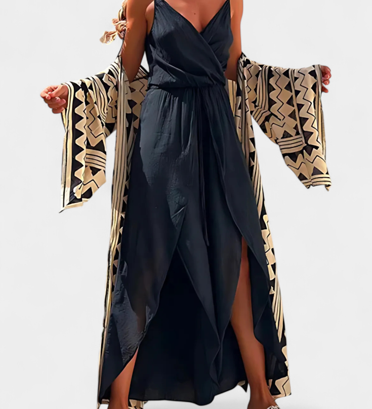 Donatila de Algodón Lavado con Aberturas Laterales y Escote Cruzado - Elegancia y Comodidad en tu Estilo