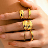 Conjunto de 4 Anillos de Metal Elegantes y Duraderos