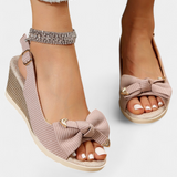 Beatriz Sandalias de Plataforma con Lazo y Correa Ajustable para un estilo cómodo y elegante