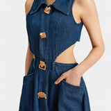 Vestido de Mezclilla Sin Mangas Alia con Diseño Moderno Elegante
