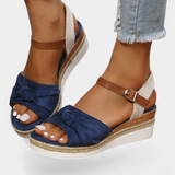 Sandalias Loura de Lona con Lazada y Plataforma Casual - Comodidad y Estilo en Cada Paso