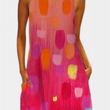 Enna Vestido Sin Mangas de Colores con Elegante Escote en V