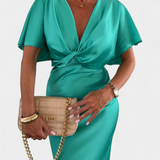 Vestido Emryn Ultra Suave con Elegante Nudo Cruzado