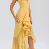 Vestido sin mangas con tirantes y detalles de volantes de Roxanne
