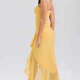 Vestido sin mangas con tirantes y detalles de volantes de Roxanne