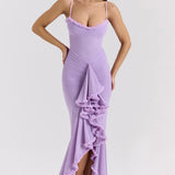 Vestido sin mangas con tirantes y detalles de volantes de Roxanne