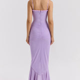 Vestido sin mangas con tirantes y detalles de volantes de Roxanne