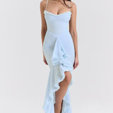Vestido sin mangas con tirantes y detalles de volantes de Roxanne