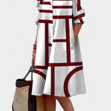 Vestido de Algodón Larissa con Estampado Geométrico - Estilo y Comodidad para Cada Ocasión