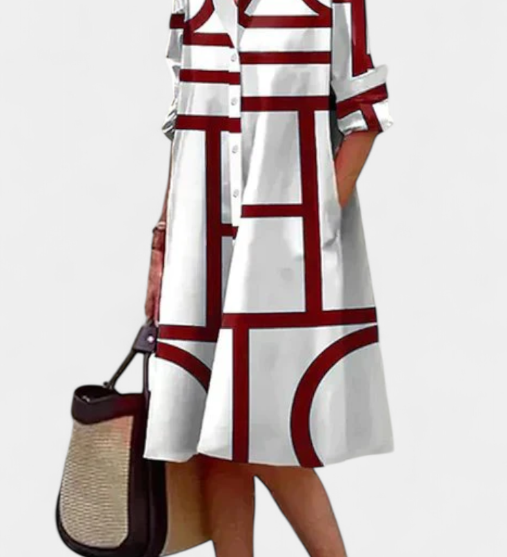 Vestido de Algodón Larissa con Estampado Geométrico - Estilo y Comodidad para Cada Ocasión
