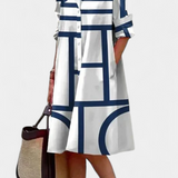 Vestido de Algodón Larissa con Estampado Geométrico - Estilo y Comodidad para Cada Ocasión