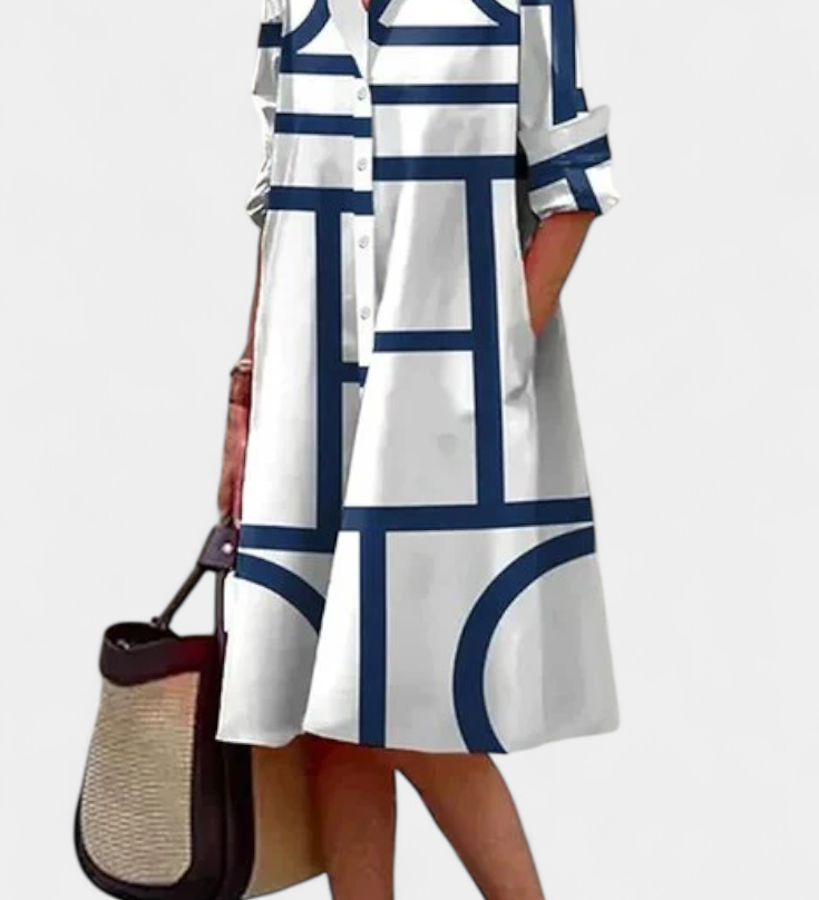 Vestido de Algodón Larissa con Estampado Geométrico - Estilo y Comodidad para Cada Ocasión