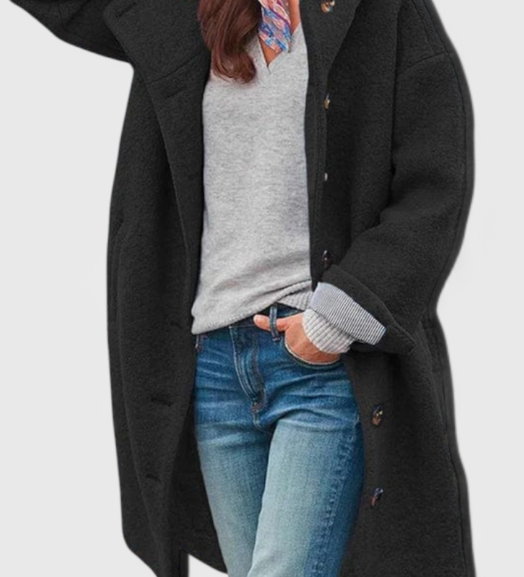 Elegante Abrigo de Invierno con Capucha de Penélope para un Look Sofisticado