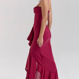 Vestido sin mangas con tirantes y detalles de volantes de Roxanne