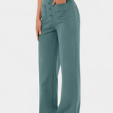 Nova Pantalones Rectos de Cintura Alta con Abrazadera de Elasticidad para un Estilo Cómodo y Elegante