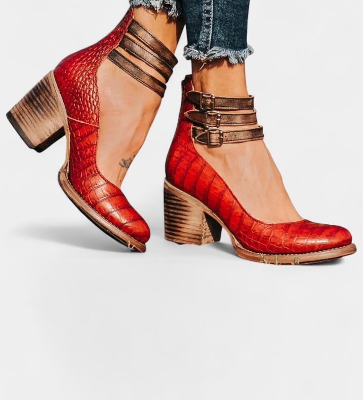 Penka Tacones con Bloque Moderno en Eco-Cuero y Diseño Atemporal