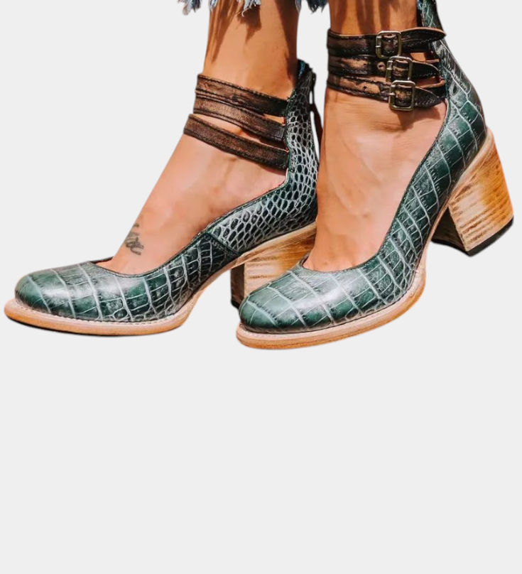 Penka Tacones con Bloque Moderno en Eco-Cuero y Diseño Atemporal