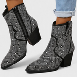 Berenice Botas Elegantes con Diseño Patchwork y Cremallera Lateral para un Estilo Sofisticado