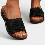 Sandalias Ortopédicas con Flor 3D y Suela Acolchada para Comodidad y Estilo