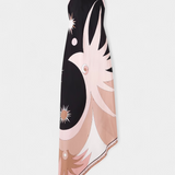 Vestido Rosenda con Espalda Abierta y Estampado Abstracto para un Estilo Elegante y Moderno