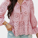 Blusa Bohemia Kayden con Encaje y Corte Fluidofilmar