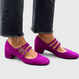Evodokia Elegantes Tacones con Cinturones Múltiples y Punta Cuadrada para un Estilo Sofisticado