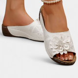 Sandalias Ortopédicas con Flor 3D y Suela Acolchada para Comodidad y Estilo