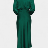 Elegante Vestido Maxi Cecila con Cuello Alto y Encantador Detalle Floral