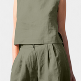 Yvanne Conjunto Vintage Sin Mangas para un Estilo de Verano Elegante