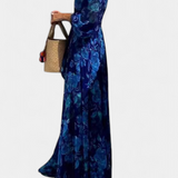 Elegante Davina Vestido Largo Off-Shoulder con Encantador Estampado Floral para un Look Romántico