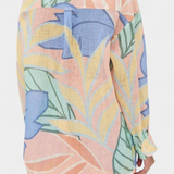 Lumina Conjunto Tropical Elegante con Camisa Suelta y Shorts de Cintura Alta