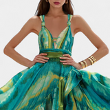 Ahria Bañador Entero Estampado con Escote en V y Cubresol - Estilo y Confort en un Solo Pieza