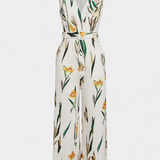 Vestido Largo de Vacaciones Slara Mono con Escote en V y Cinturón Ajustable