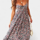 Vestido Maxi Floral Reyna con Espalda Abierta - Elegancia y Estilo para Cualquier Ocasión