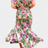 Vestido Largo Alondra con Encantador Estampado Floral y Elegante Escote en V