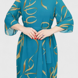 Amelie Vestido Midi Estampado con Cinturón Ajustable y Diseño Versátil para Toda Ocasión