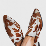 Elegantes Zapatillas de Cuero Grecianas con Tacón Bajo y Punta Afinada