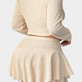 Conjunto de Top Largo y Falda Mini Fruncida Daline para un look elegante y a la moda